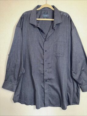 Joseph Abbound Men's No iron Classic Fit Casual Button-Up Shirt Indigo Blue